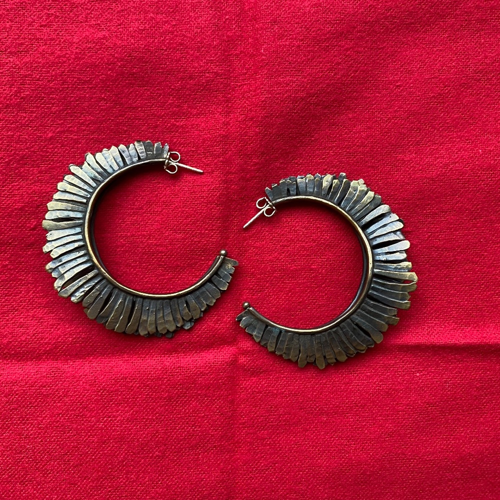 Artisan feather earrings